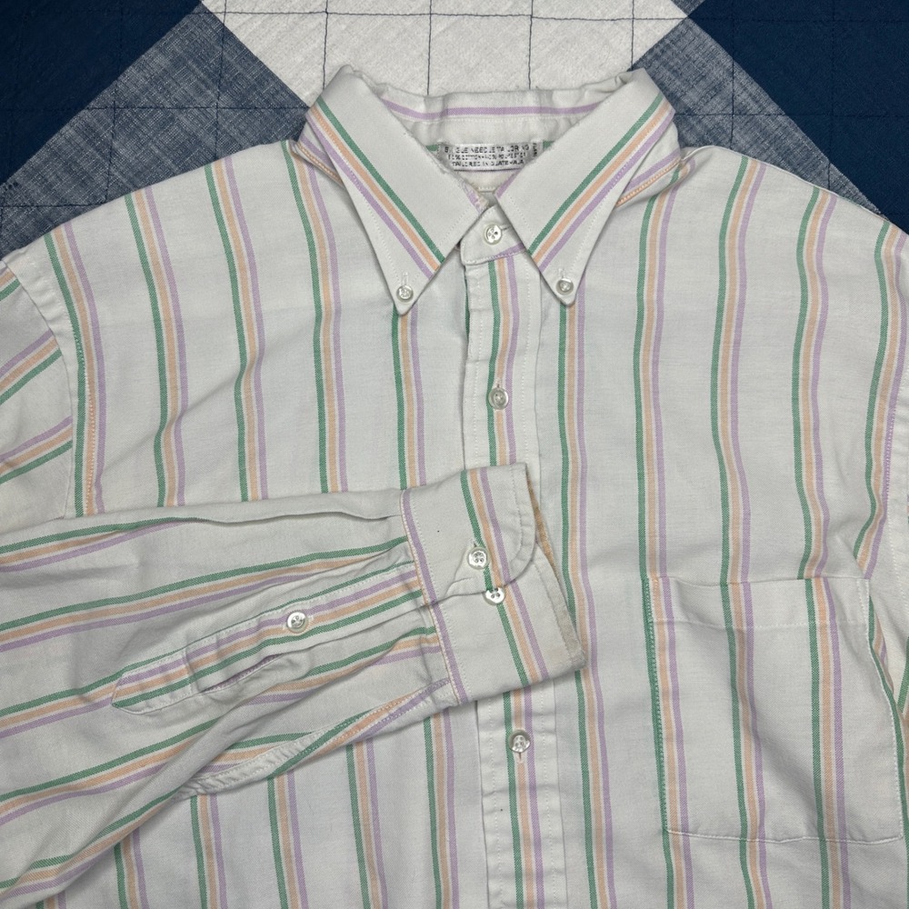 Vintage John Weitz Mens Striped Button Down Shirt 16 32/33